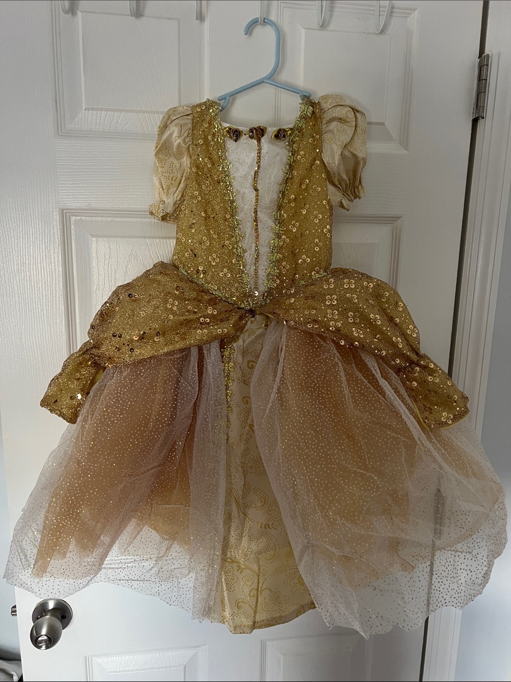 Disney Princess Belle yellow and gold ballgown Halloween’s costume xs 2-4